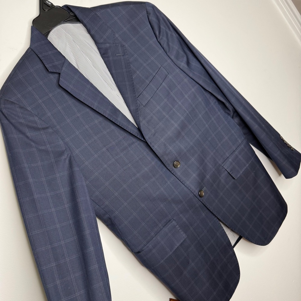 Todd Snyder Mayfair Fit Navy Blue Windowpane Plaid Wool Blazer Sport Coat 38R - Picture 3 of 10